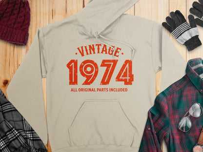 Vintage 1974 All Original Parts Included Design Hoodie- Cloud 16 Clothing Co.- {{Product type}}