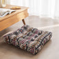Japanese-Style Cotton Futon Floor Cushion (Round or Square) - Square 4 Style - Floor Cushion