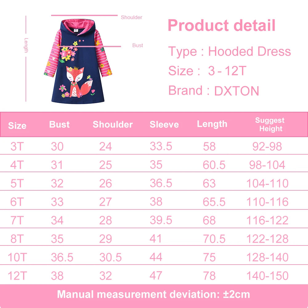 Hooded Girls Cotton Hoodie Dress