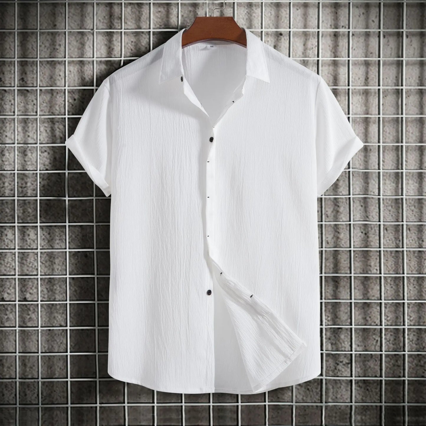 Wholesale Breathable Soft Summer Casual Short Sleeve Button Up Shirt Men