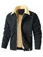 Men's Warm Sherpa Lined Jacket - Black -