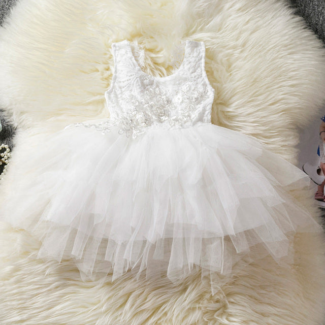Summer Patchwork Halter Dress for Girls - white 110 - dress