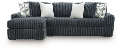 Midnight-Madness - Sectional - Dark Gray 2 Pc. Left Arm Facing Corner Chaise Sectional Sofa - Stationary Sectionals