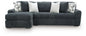 Midnight-Madness - Sectional - Dark Gray 2 Pc. Left Arm Facing Corner Chaise Sectional Sofa - Stationary Sectionals