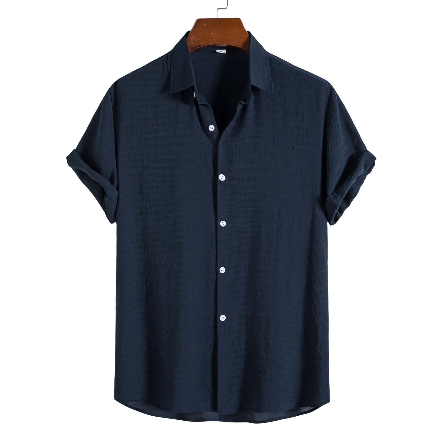 Breathable Soft Summer Casual Short Sleeve Button Up Shirt Men