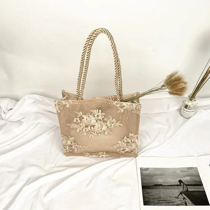 Embroidery Lace Canvas Bag