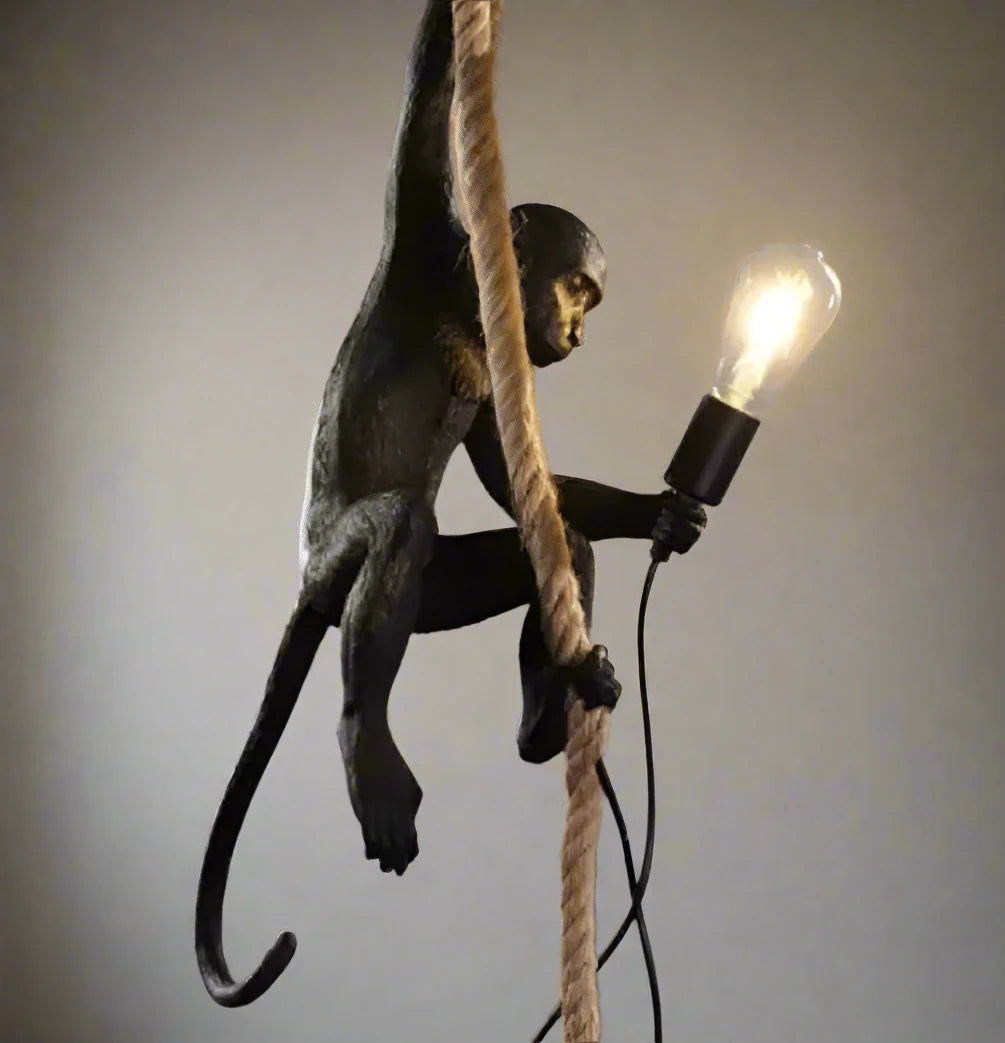 Resin Black White Gold Monkey Lamp Pendant Light For Living Room Lamps