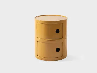 Plastic Round Bedside Table - dark yellow - table