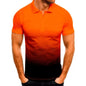 3D Gradual Change Short Sleeve Polo Shirt - Yellow 4XL - shirt