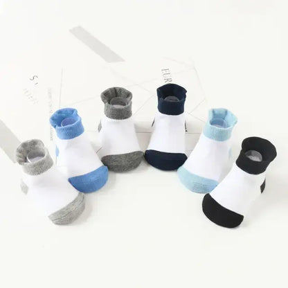 Anti-Slip Toddler Ankle Socks light blue light grey black grey white 0 to 6 Months