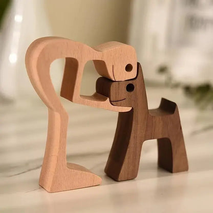 Handcrafted Wooden Puppy Figurine A7