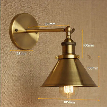 Industrial Style Vintage Brass Wall Lamp Kia Day Design