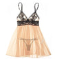 Slip Dress Lingerie Sleepwear Set - Lotus root color S - lingerie