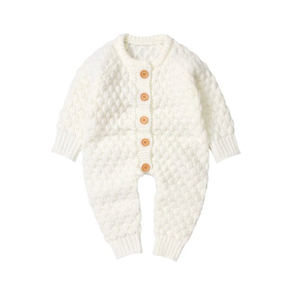 Winter Warm Knitted Baby Clothes White 3 Months Old