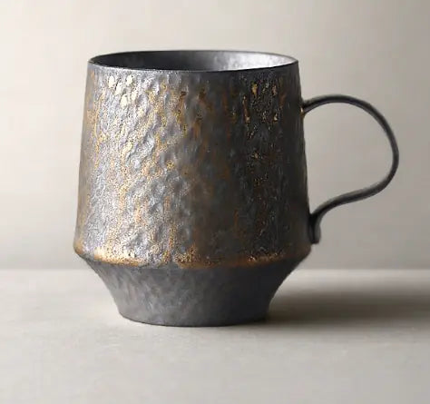 Black Vintage Handmade Ceramic Coffee Mug - Kia Day Design