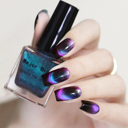 Major Dijit Cat Eye Nail Polish Quick Dry Glitter Nail Polish with Magnetic Stick - - nail polish