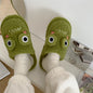 Cute Cartoon Plush Anti-Skid Indoor Slippers - Green 1 37 - slippers