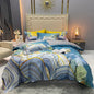 60s Egyptian Organic Cotton Pattern Bedding Sets light blue yellow white