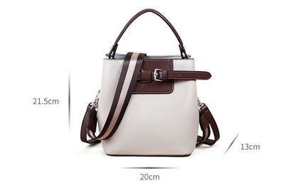 Genuine leather crossbody bucket bag all-match shoulder bag - -