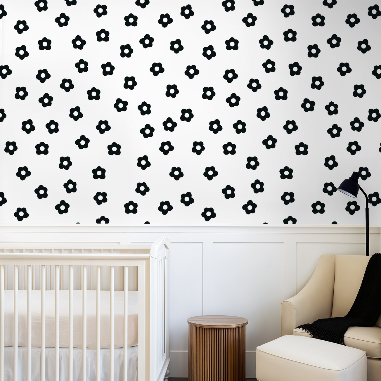 Daisy Dot (Black) Wallpaper - - Wallpaper