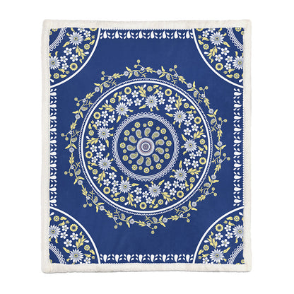 Chinese Floral Flannel Blanket – Soft Printed Throw in Multiple Sizes - 5 Style - Blankets