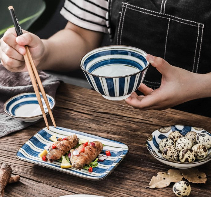 Ceramic Dinnerware Set with Chopsticks Gift Set - - dinner set