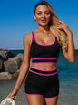 Contrast Trim Scoop Neck Swim Set- Shopimist- {{Product type}}