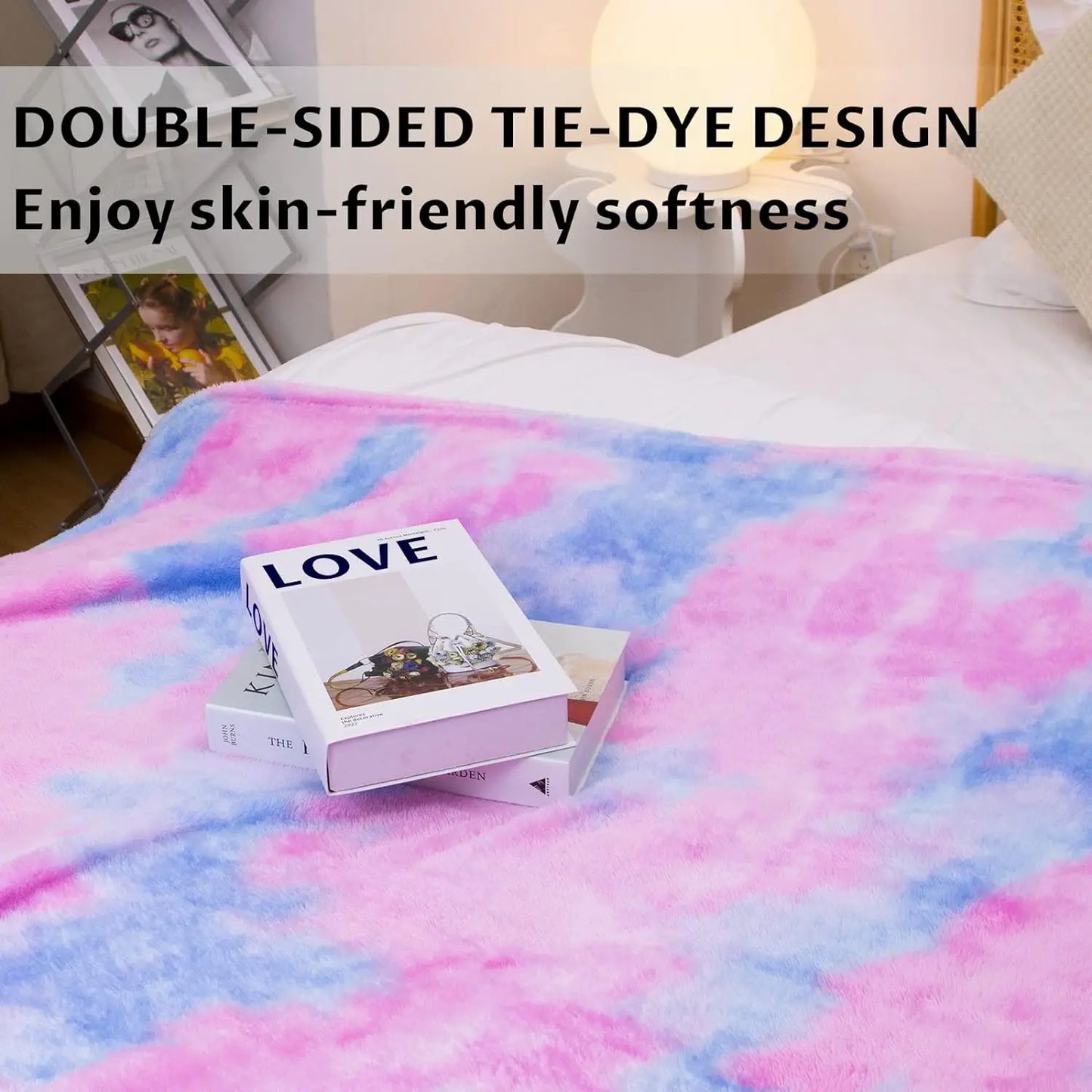 1pc Fleece Throw Blanket Cozy Soft Lightweight Blankets Warm Plush Blanket