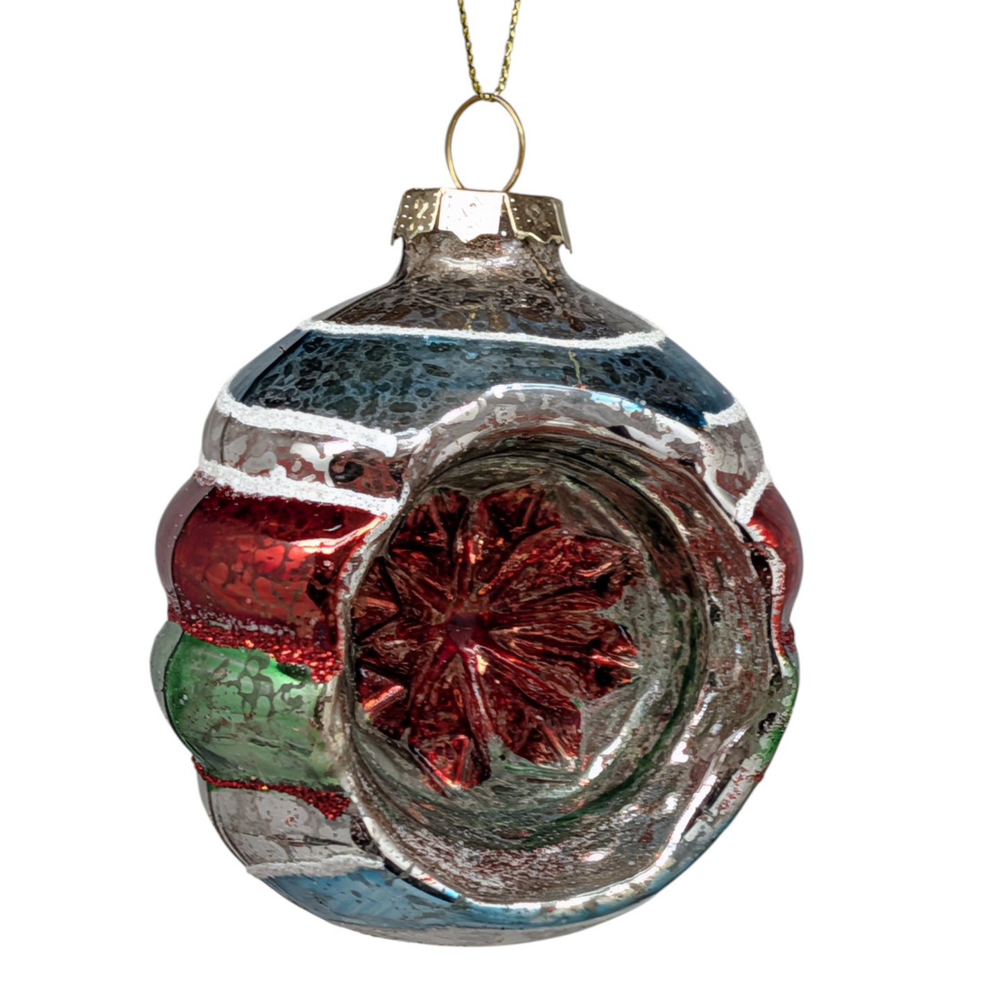 Vintage‑Style Reflector Indent Glass Ornament - Default Title - Christmas >> Ornaments >> Glass
