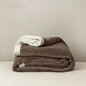 Simple Japanese Style Plain Milk Velvet Casual Blanket - Coffee white 2x2.3 - blanket