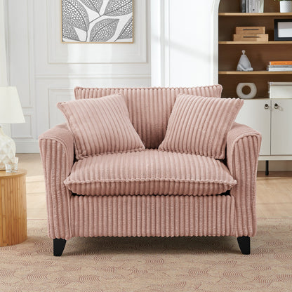Lazy sofa chair, comfortable single-person sofa chair, with a backrest and soft seat cushion, having armrests on both sides, suitable for living room and bedroom - Pink- Montret- {{Product type}}