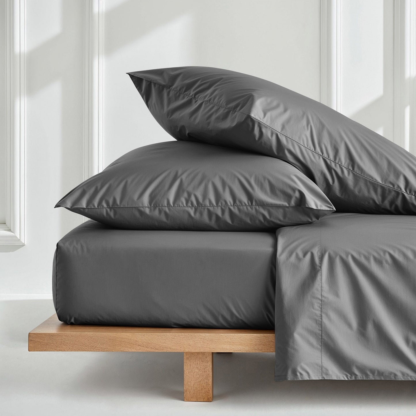 Luxe Australian Sateen Sheet Set - Charcoal - Home - Bed