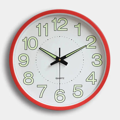 W103 12 Inch a Large Decorative Glow in Dark Luminous Wall Clock red green One size