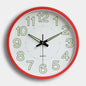 W103 12 Inch a Large Decorative Glow in Dark Luminous Wall Clock red green One size