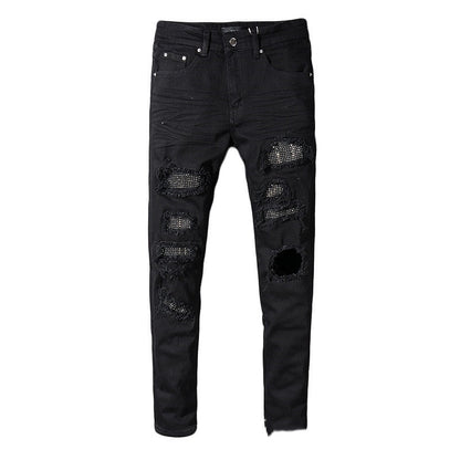 Black Cat Whiskered Denim Jeans - Black 31 - jeans