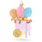 Cotton Candy Cart with Holiday Lights Glass Christmas Ornament - - Christmas Ornaments > Food > Desserts
