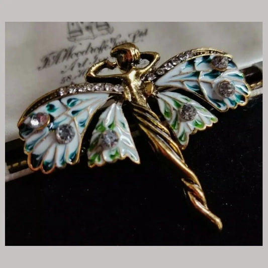 Vintage Art Nouveau Style Fairy Pendant Brooch