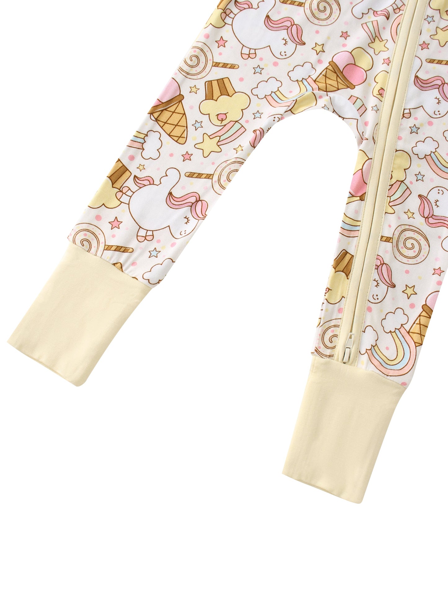 PoshTOT Rainbow Snacks Bamboo Baby Convertible Zippy Romper - - Zippy Romper