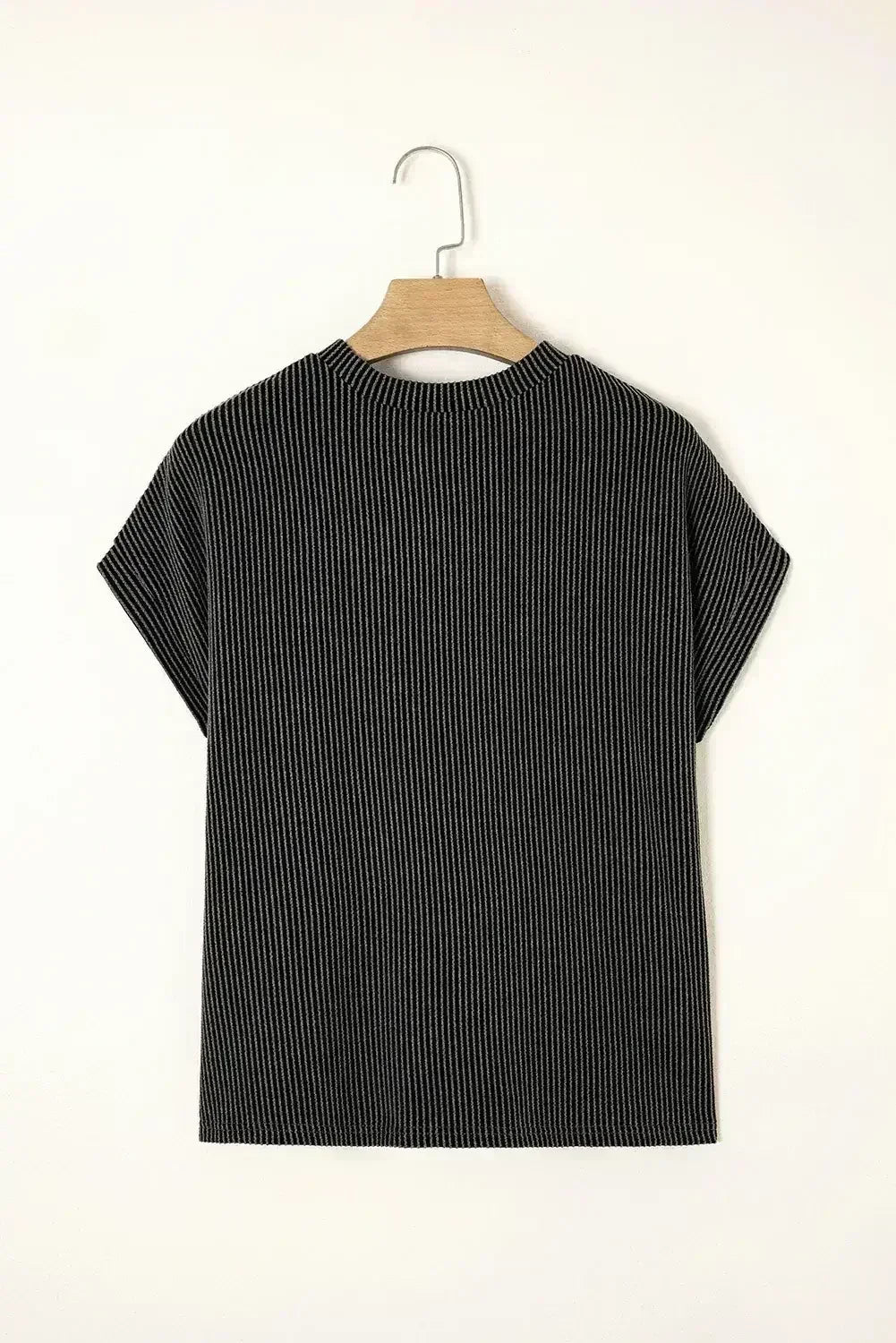 Pink Corded Colorblock Pocket Crew Neck T Shirt - - T Shirts