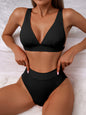 Ribbed High Waist Bikini black