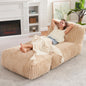 Khaki Big Bean Bag Chair with Memory Foam - Khaki - chair