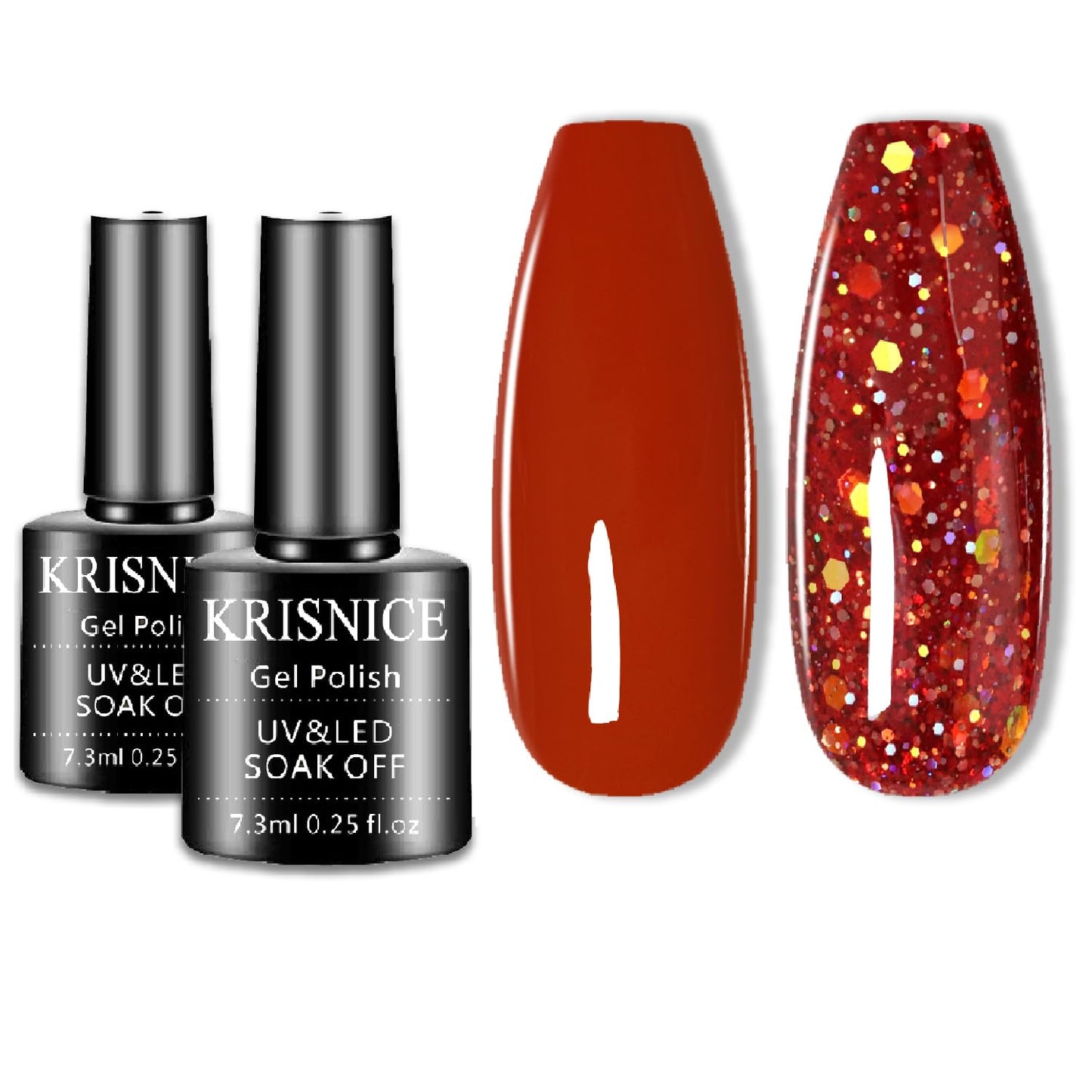 KRISNICE Glitter Christmas Red Gel Nail Polish - - nail polish