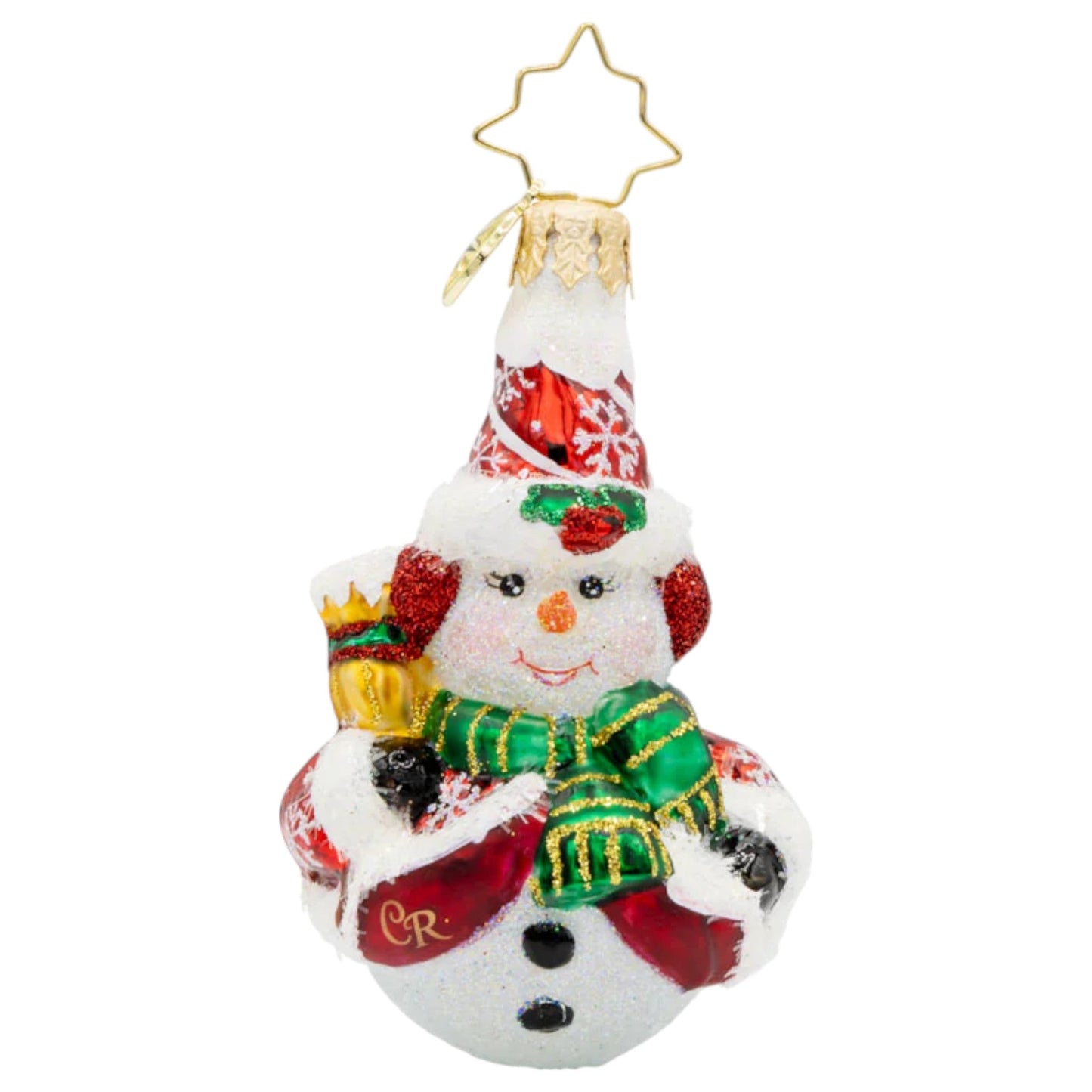 Christopher Radko Little Gem Glass Ornament - Swept Up Snowman Gem - Default Title - Christmas >> Ornaments >> Glass