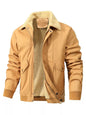 Men's Warm Sherpa Lined Jacket - Khaki -
