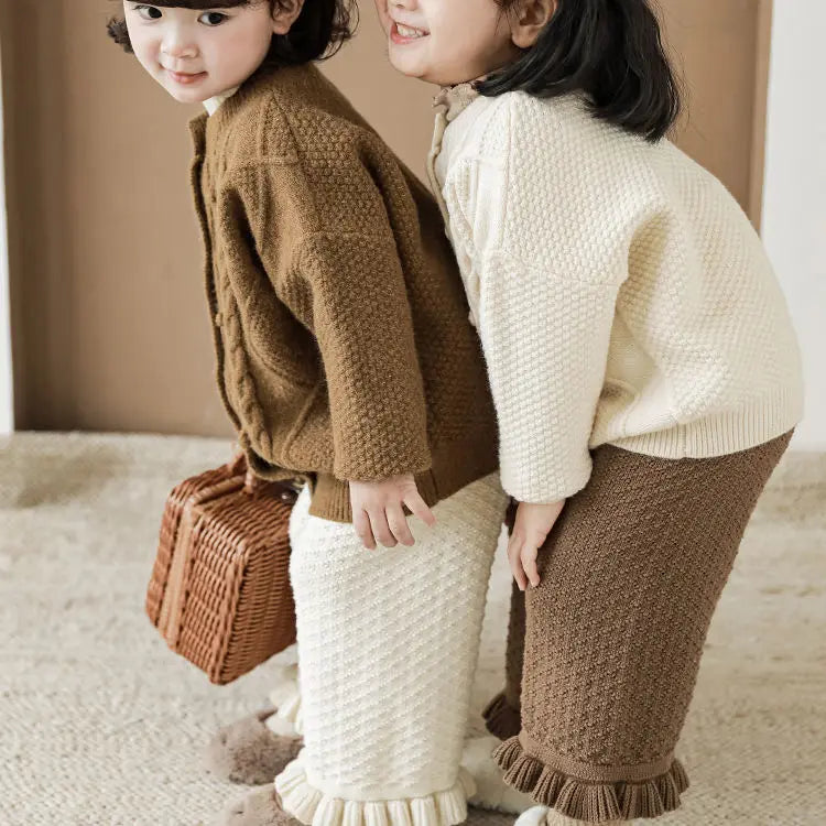 Girls Knitted Pants Wide Leg