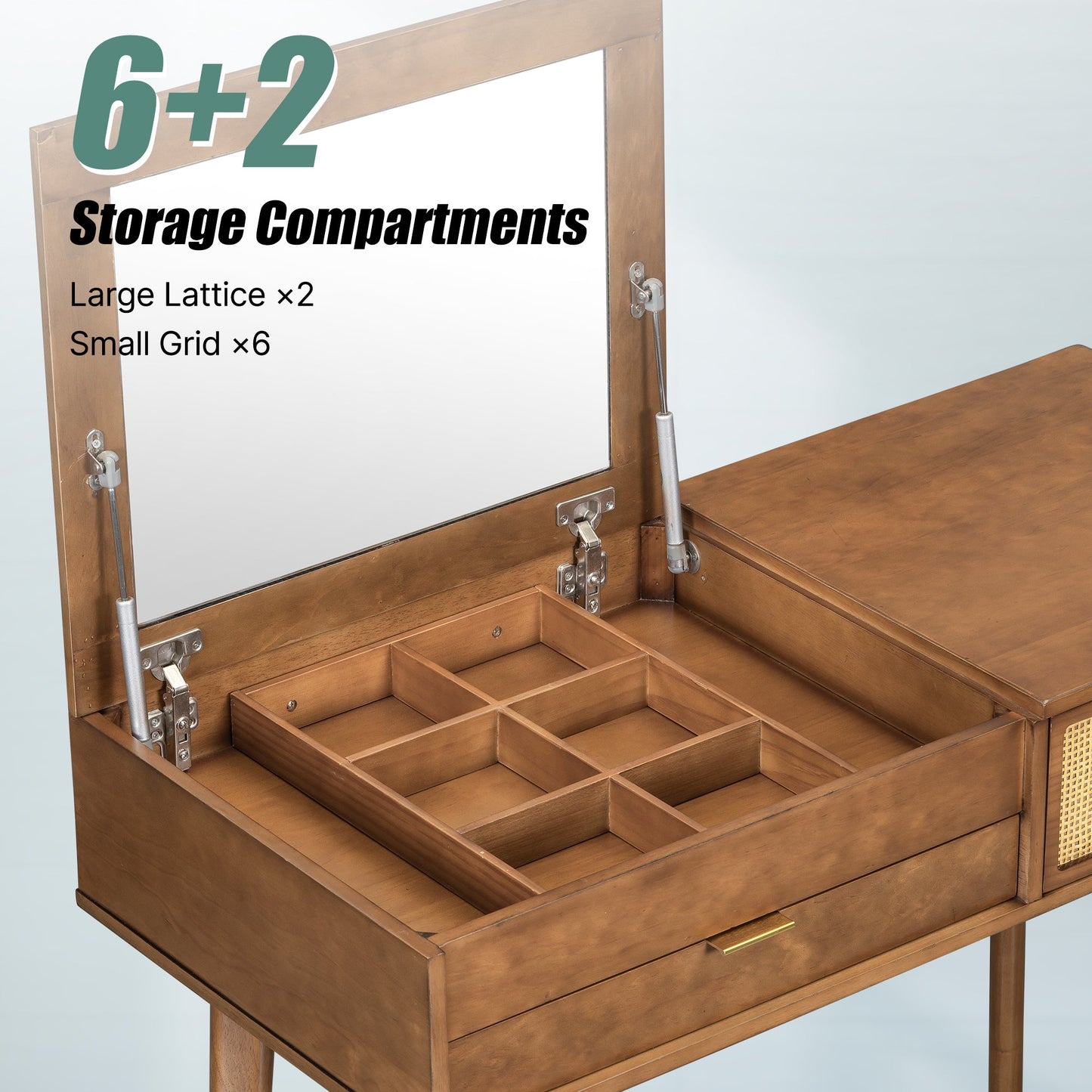 Classic Wood Flip-Top Vanity & Stool Set (43" Width) - - Table