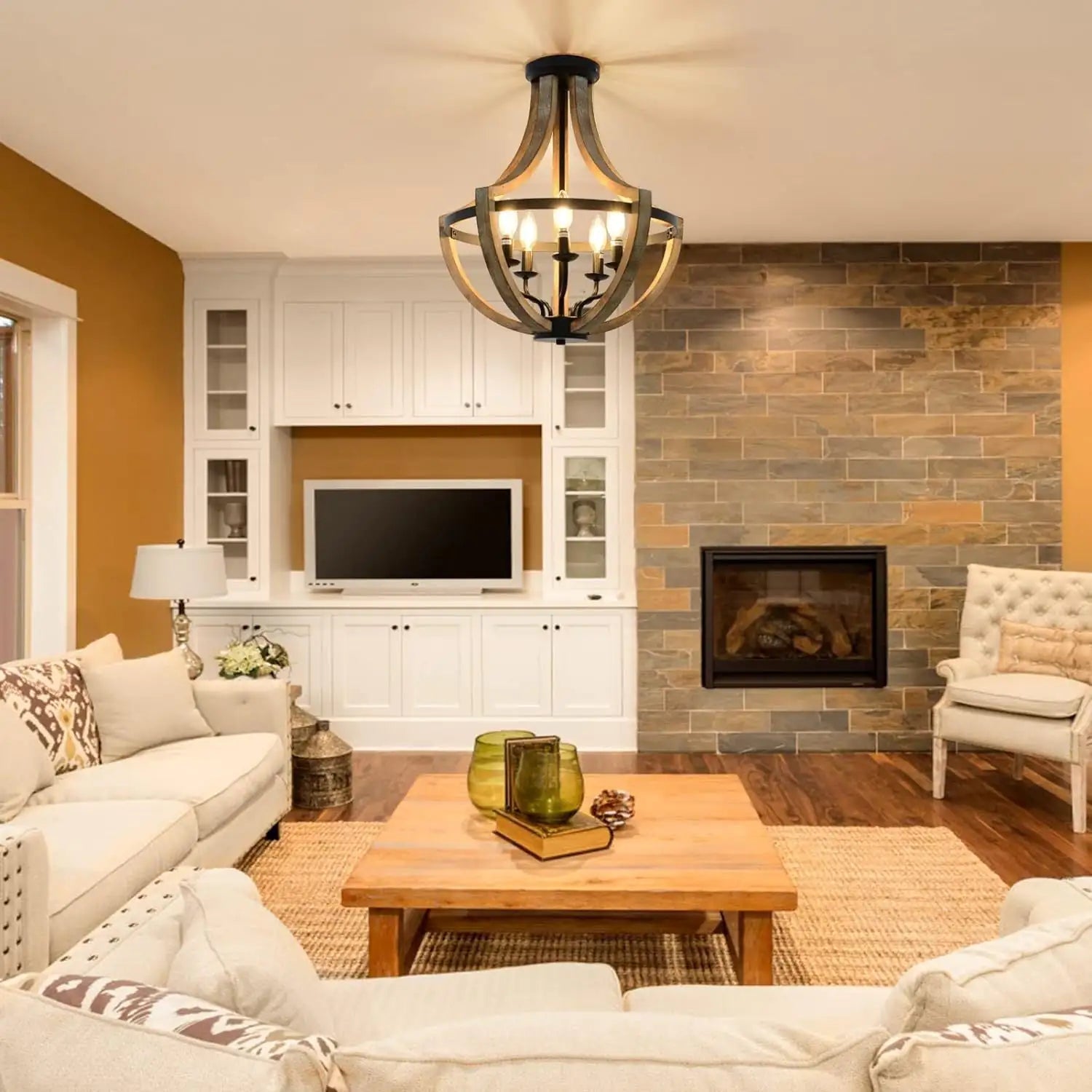 Solid Wood Height Adjustable Ceiling Light - Kia Day Design
