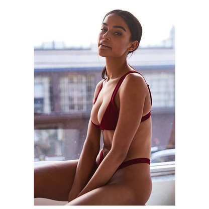 Deep-V Bikini Swimsuit - -