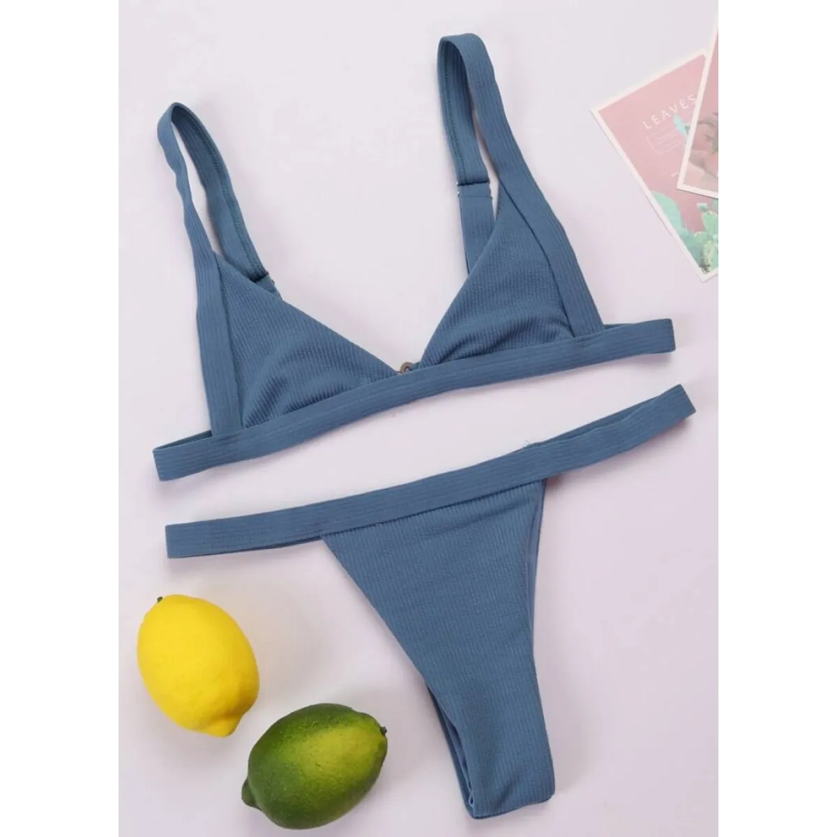 Deep-V Bikini Swimsuit - -