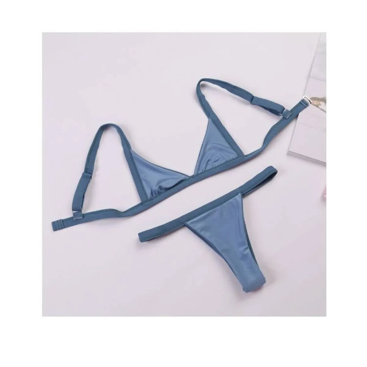 Deep-V Bikini Swimsuit - -